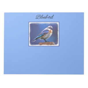 Bluebird (Female) Painting - Original Bird Art Notepad