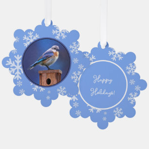 Bluebird (Female) Painting - Original Bird Art Ornament Card