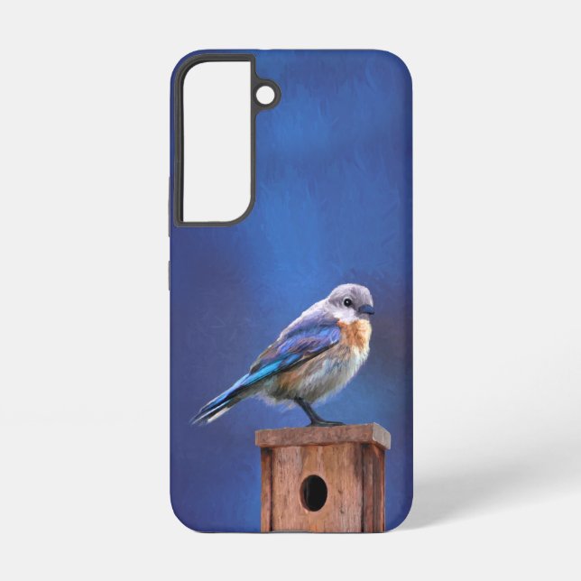 Bluebird (Female) Painting - Original Bird Art Samsung Galaxy S22 Case (Back)