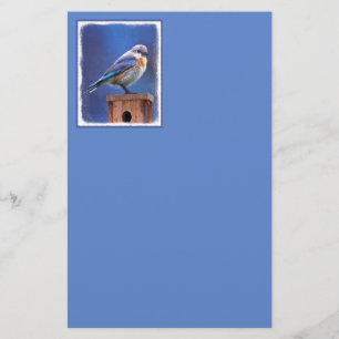 Bluebird (Female) Painting - Original Bird Art Stationery
