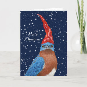 Bluebird Gnome Christmas card