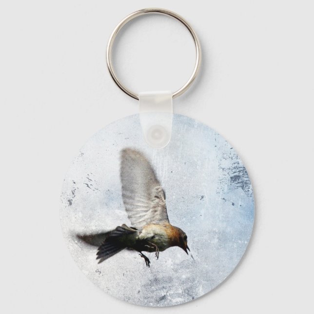 Bluebird Grunge Keychain (Front)