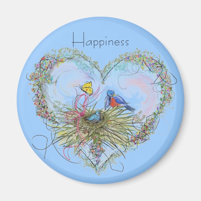 Bluebird Happiness Magnet (Front)