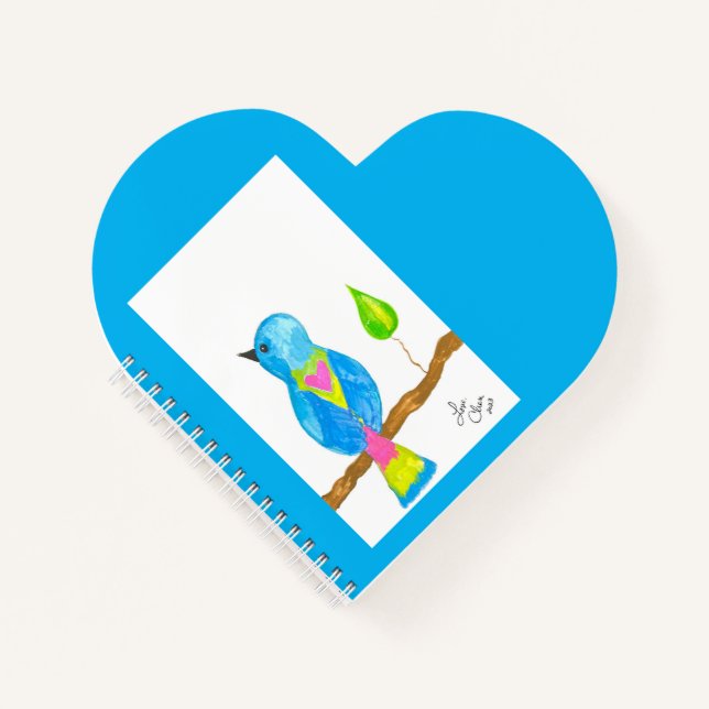 Bluebird Heart Notebook by Love Cheri  (Front)