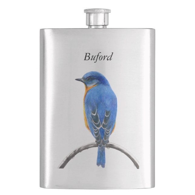 Bluebird Hip Flask (Front)