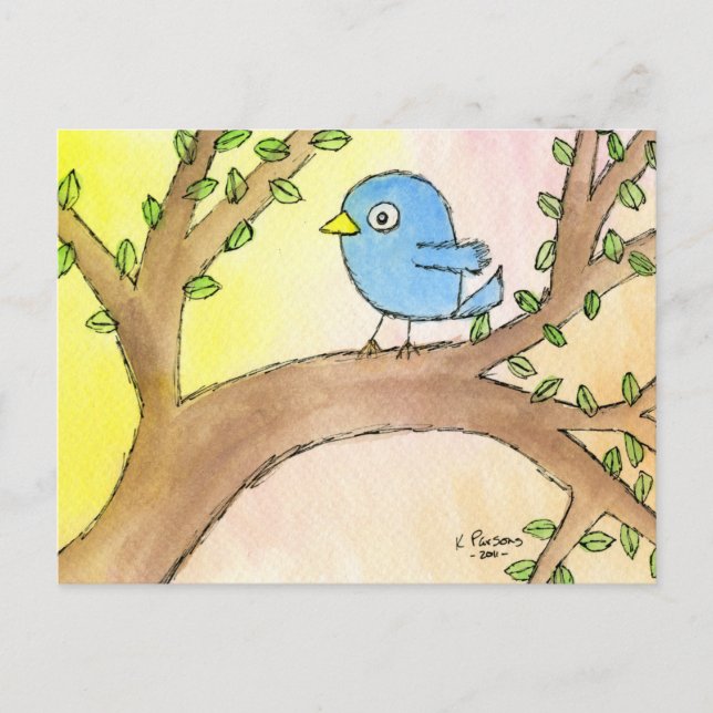 Bluebird in a Tree Postcard (Front)