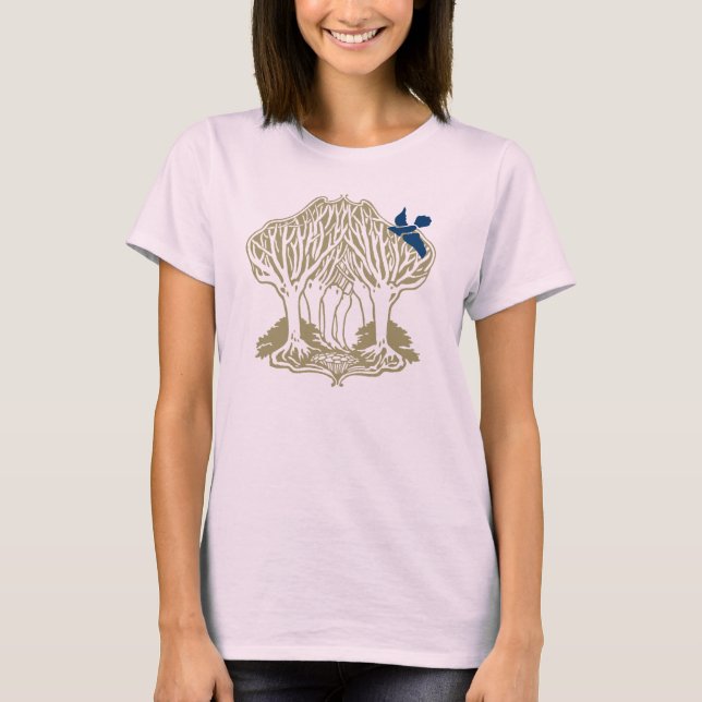 Bluebird in the trees. T-Shirt (Front)