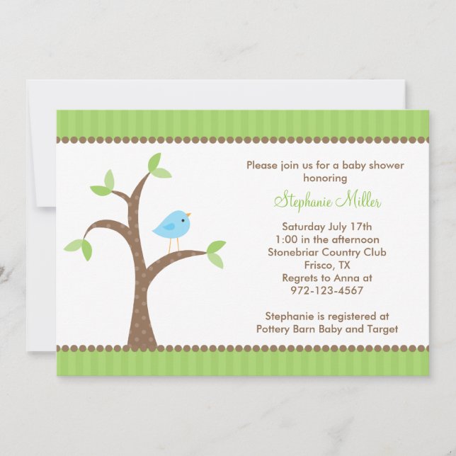 Bluebird in Tree Invitations (Front)