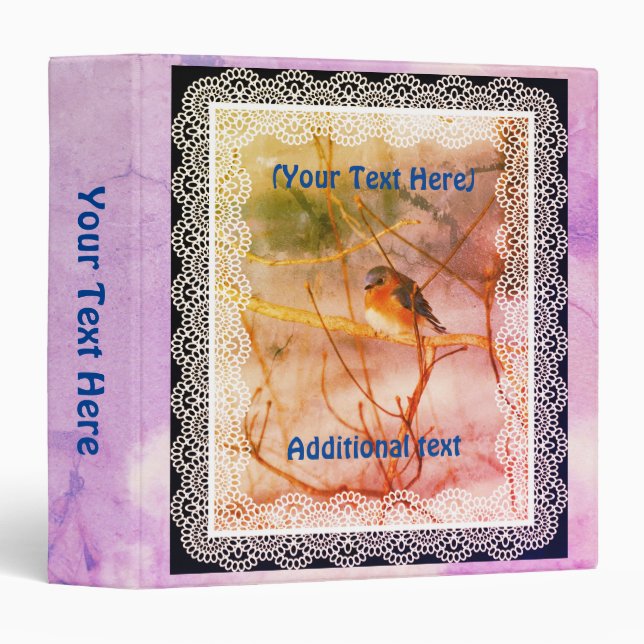 Bluebird In Winter Animal Art Personalized Binder (Front/Spine)