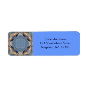Bluebird Kaleidoscope Animal Address Label