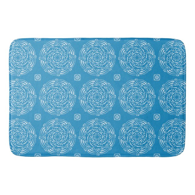 Bluebird Mandala Bath Mat (Front)