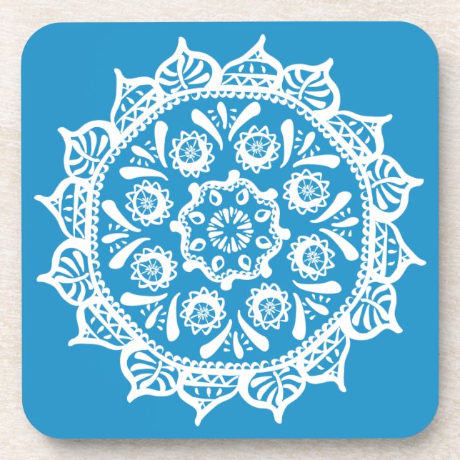 Bluebird Mandala Coaster (Front)