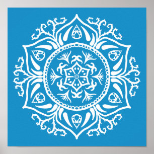 Bluebird Mandala Poster