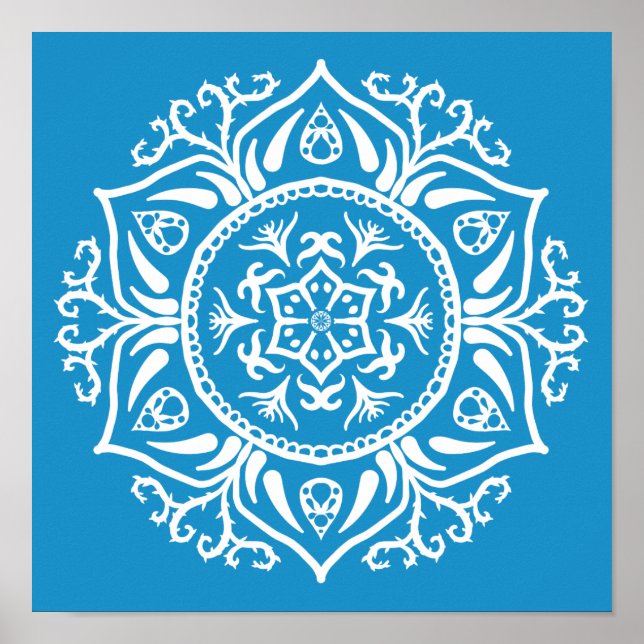 Bluebird Mandala Poster (Front)