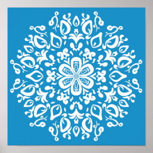 Bluebird Mandala Poster