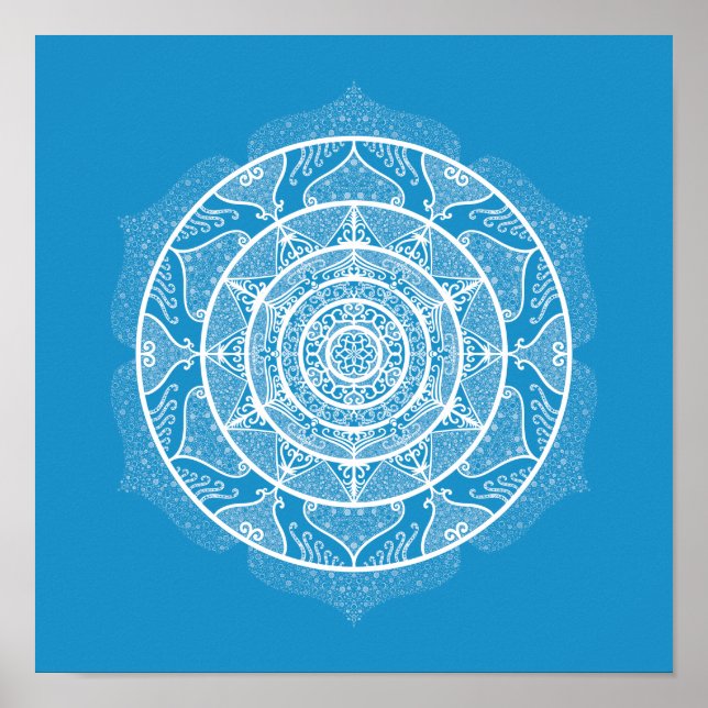 Bluebird Mandala Poster (Front)