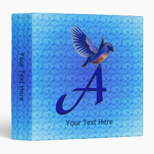 Bluebird Monogram Initial A Personalized Binder