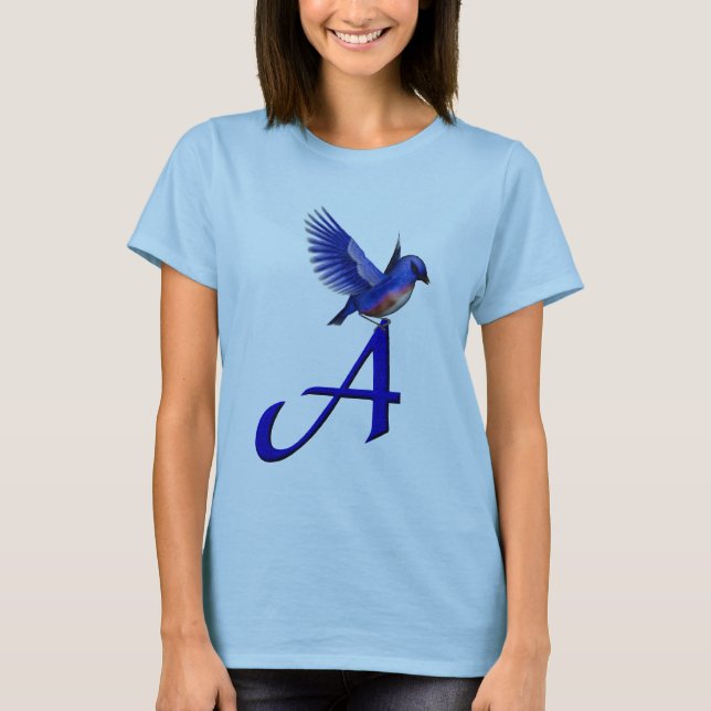 Bluebird Monogram Initial A T-Shirt (Front)