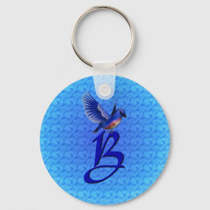 Bluebird Monogram Initial B Keychain