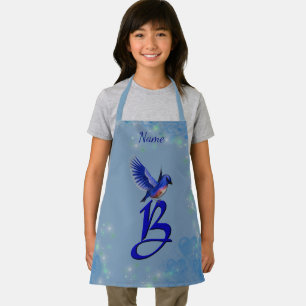 Bluebird Monogram Initial B Personalized Apron