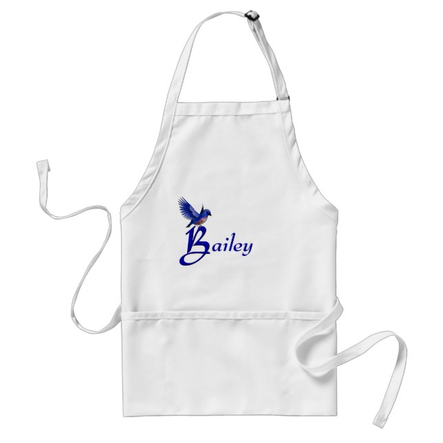 Bluebird Monogram Initial B Personalized Name Standard Apron (Front)