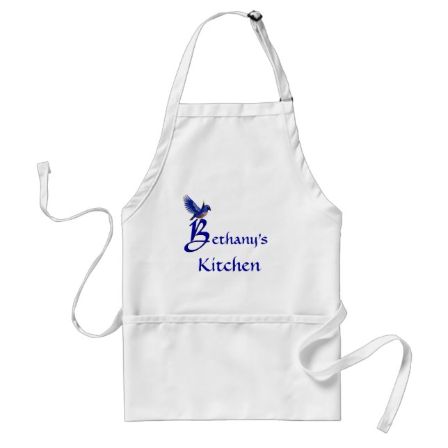 Bluebird Monogram Initial B Personalized Standard Apron (Front)