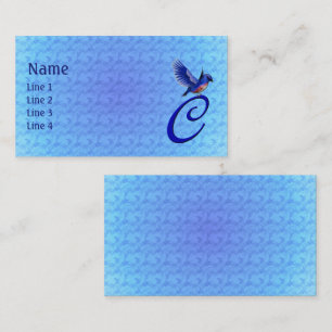 Bluebird Monogram Initial C Elegant Business Card