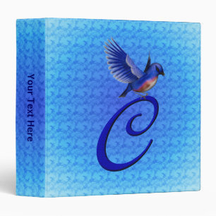 Bluebird Monogram Initial C Elegant Personalized Binder