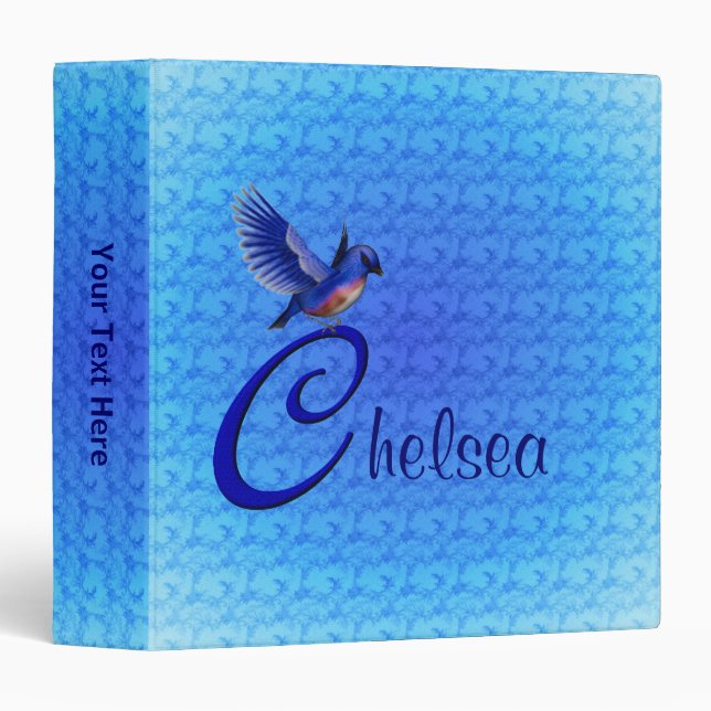 Bluebird Monogram Initial C Personalized Binder (Front/Spine)