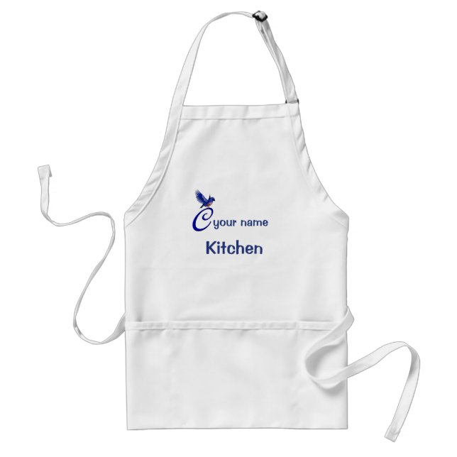 Bluebird Monogram Initial C Standard Apron (Front)