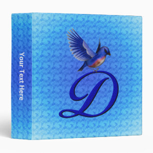 Bluebird Monogram Initial D Personalized Binder
