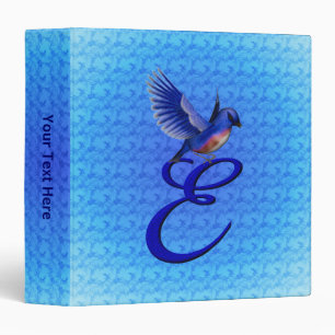 Bluebird Monogram Initial E Elegant Binder