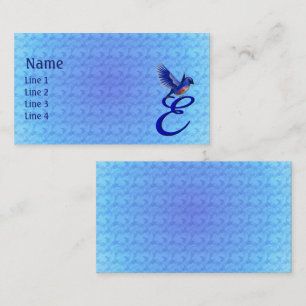 Bluebird Monogram Initial E Elegant Business Card