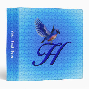 Bluebird Monogram Initial H Personalized Binder