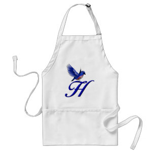 Bluebird Monogram Initial H Standard Apron