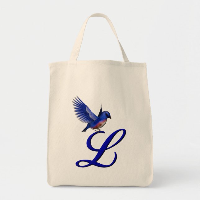 Bluebird Monogram Initial L Tote Bag (Front)