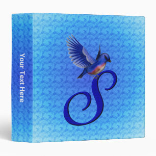 Bluebird Monogram Initial S Personalized Binder