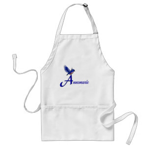 Bluebird Monogram Letter A Name Personalized Standard Apron