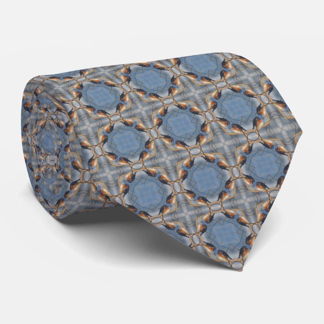 Bluebird Nature Abstract Art  Tie (Rolled)