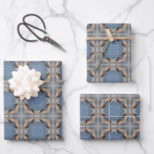 Bluebird Nature Abstract Kaleidoscope   Wrapping Paper Sheet