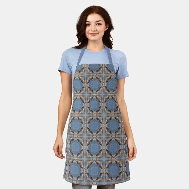 Bluebird Nature Abstract Pattern Apron (Worn)