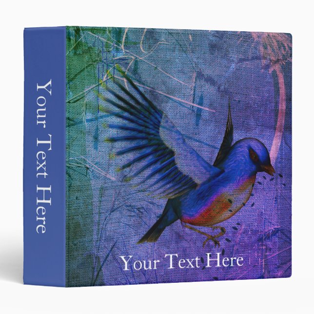 Bluebird Nature Art Personalized Binder (Front/Spine)