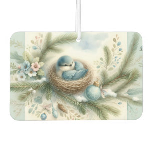 Bluebird Nest with Ornaments in Winter Pines Air Freshener
