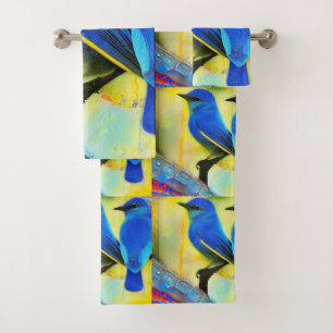 Bluebird of Happiness Bathroom Towel Set