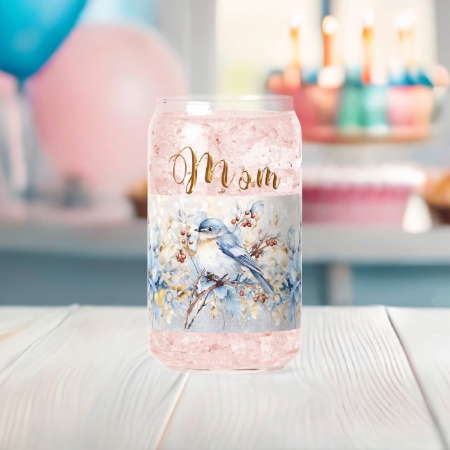 Bluebird of Happiness Can Glass (Insitu (Baby Shower))