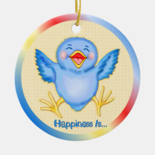 Bluebird of Happiness Ceramic Ornament