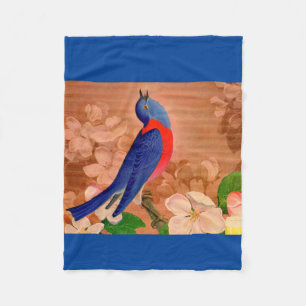 bluebird of happiness fleece blanket