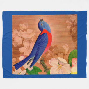 bluebird of happiness fleece blanket