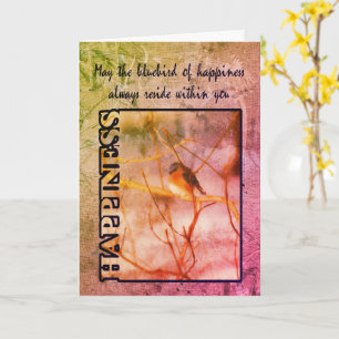 Bluebird Of Happiness Inspirational Card