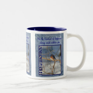 Bluebird Of Happiness Inspirational Two-Tone Coffee Mug